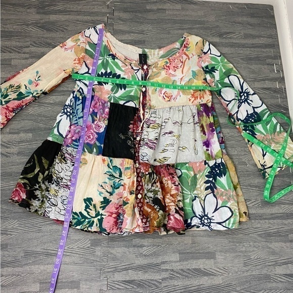 Sacred Threads Boho Patchwork Tiered Top - Picture 3 of 11